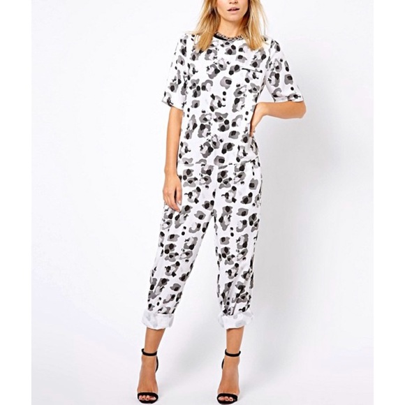 leopard print wide leg jumpsuit